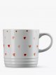Stoneware Mini Hearts Mug, 350ml, White/Pink