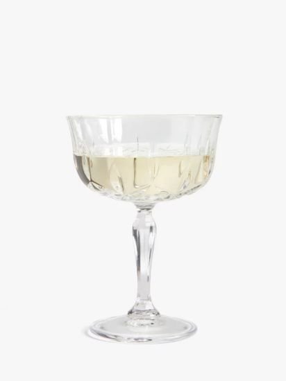 Crystal Glass Champagne Saucers, Set of 2, 245ml, Clear