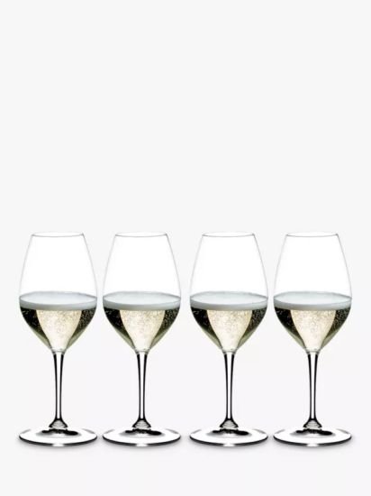 Wine Friendly White Wine / Champagne Glass, 440ml, Set of 4, Clear